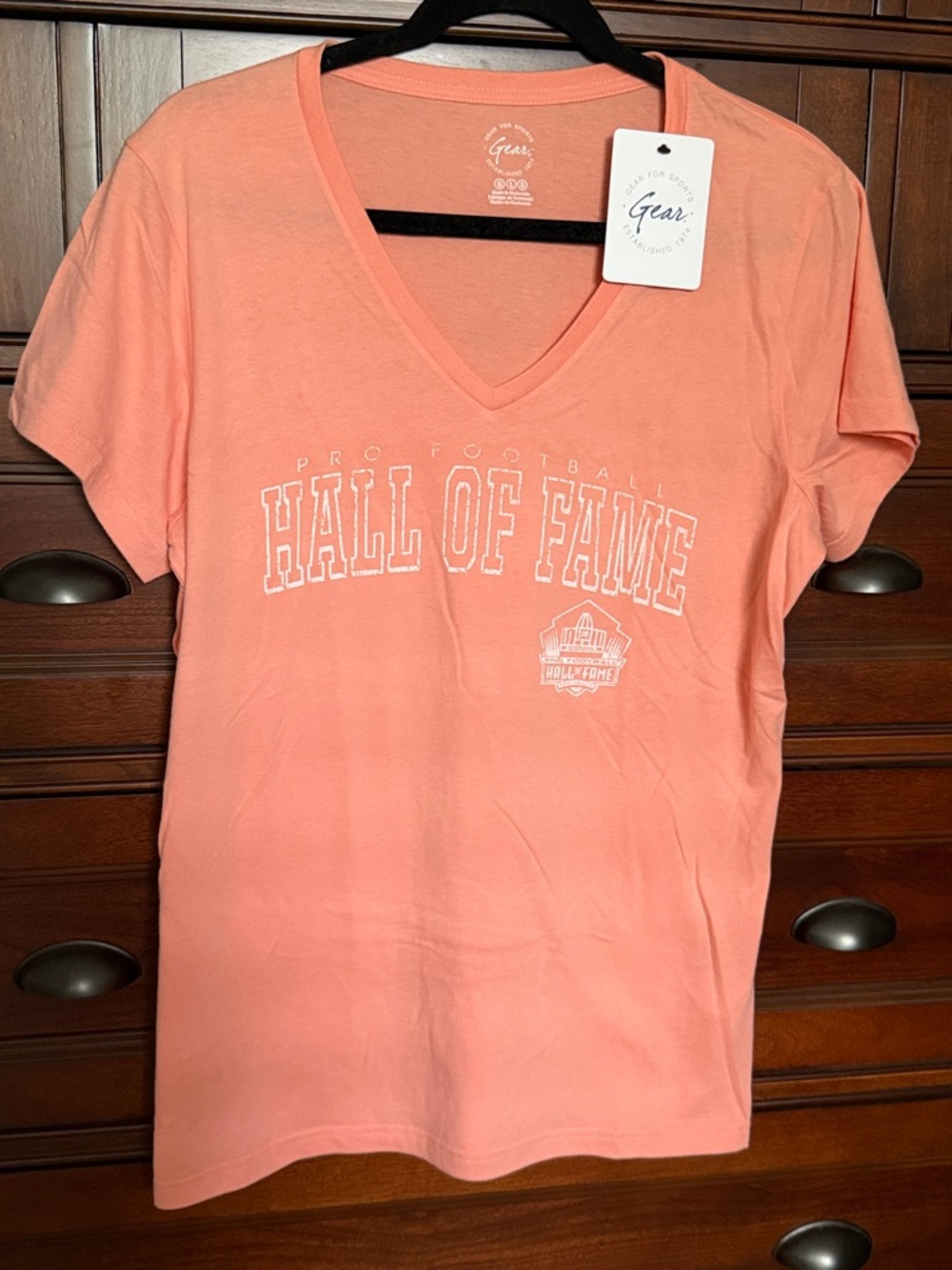 Gear For Sports Women's Coral V-Neck 'Hall of Fame' Tee-NWT